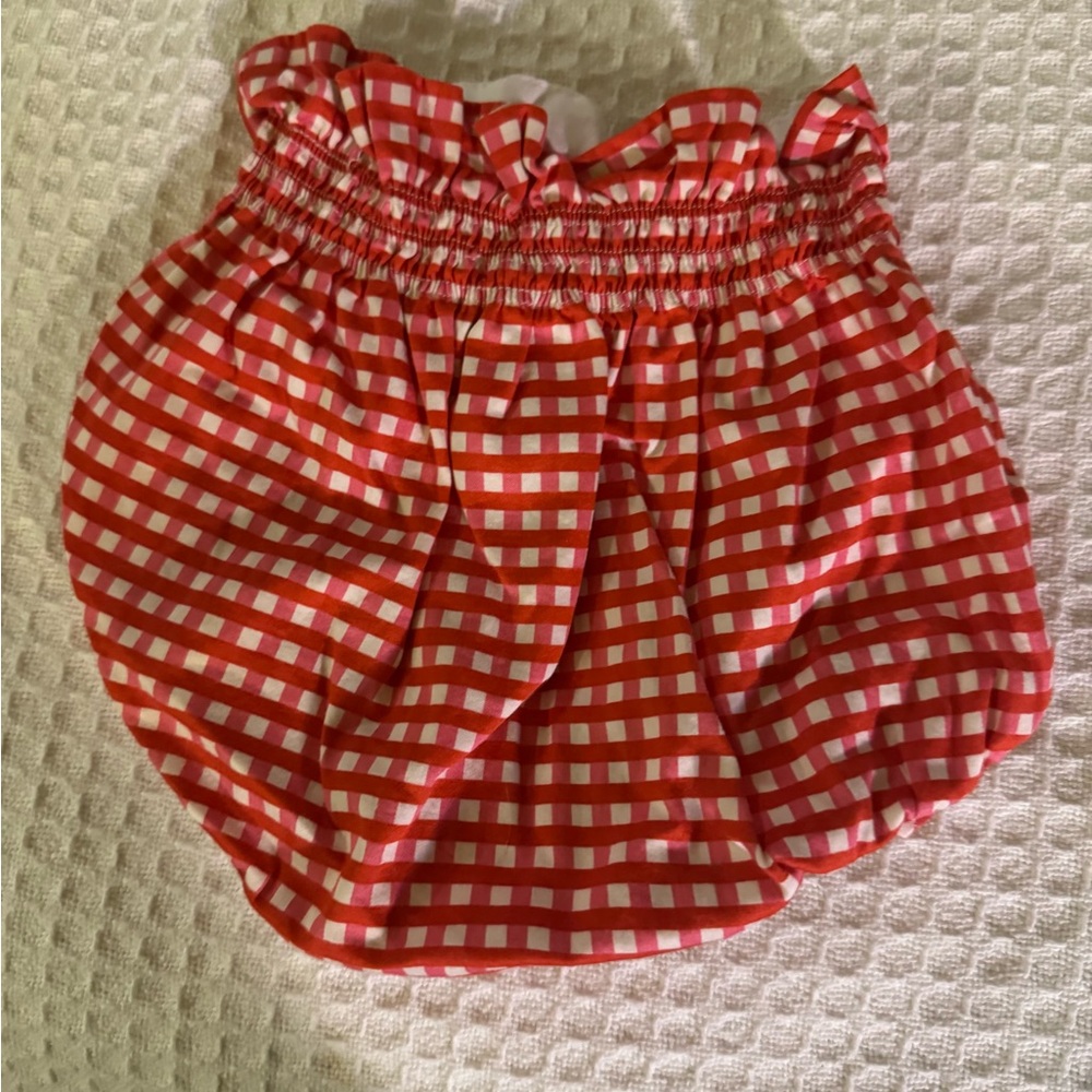 Jacadi Red and White Checkered Diaper Cover